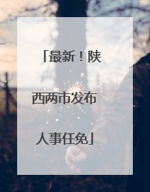 最新！陕西两市发布人事任免