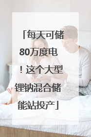 每天可储80万度电！这个大型锂钠混合储能站投产