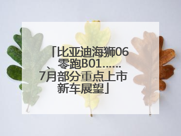 比亚迪海狮06、零跑B01……7月部分重点上市新车展望
