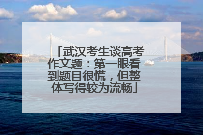 武汉考生谈高考作文题：第一眼看到题目很慌，但整体写得较为流畅