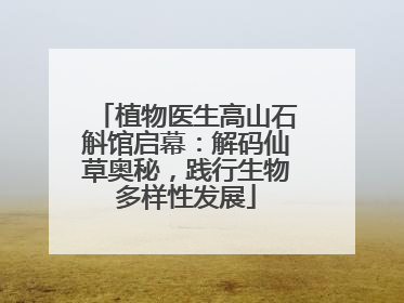 植物医生高山石斛馆启幕：解码仙草奥秘，践行生物多样性发展