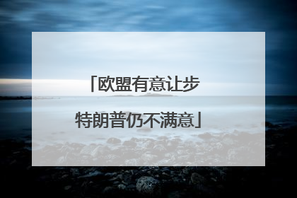 欧盟有意让步 特朗普仍不满意