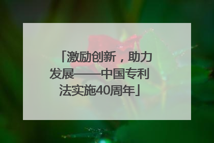 激励创新，助力发展——中国专利法实施40周年