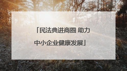 民法典进商圈 助力中小企业健康发展