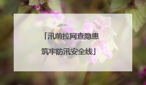 汛前拉网查隐患 筑牢防汛安全线