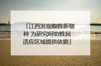 江西发现蜘蛛新物种 为研究呵叻蛛属适应区域提供依据