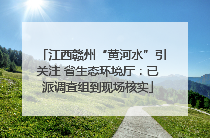 江西赣州“黄河水”引关注 省生态环境厅：已派调查组到现场核实