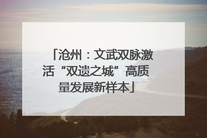 沧州：文武双脉激活“双遗之城”高质量发展新样本