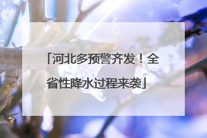 河北多预警齐发！全省性降水过程来袭