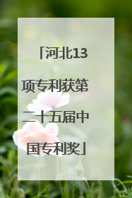 河北13项专利获第二十五届中国专利奖