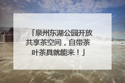 泉州东湖公园开放共享茶空间，自带茶叶茶具就能来！