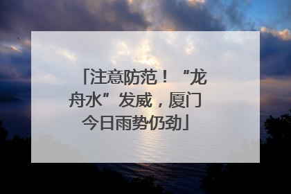 注意防范！“龙舟水”发威，厦门今日雨势仍劲