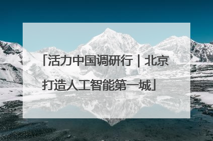 活力中国调研行｜北京打造人工智能第一城