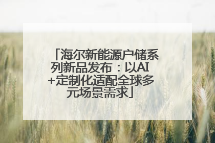 海尔新能源户储系列新品发布：以AI+定制化适配全球多元场景需求