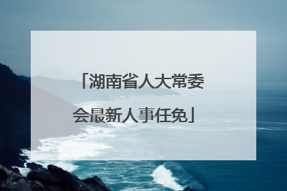 湖南省人大常委会最新人事任免