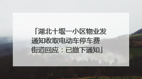 湖北十堰一小区物业发通知收取电动车停车费 街道回应：已撤下通知