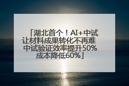 湖北首个！AI+中试让材料成果转化不再难 中试验证效率提升50%成本降低60%