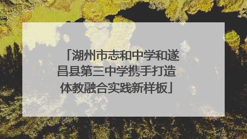 湖州市志和中学和遂昌县第三中学携手打造体教融合实践新样板