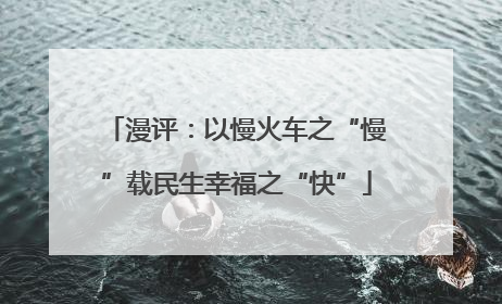 漫评：以慢火车之“慢”载民生幸福之“快”