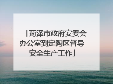 菏泽市政府安委会办公室到定陶区督导安全生产工作