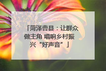 菏泽曹县：让群众做主角 唱响乡村振兴“好声音”
