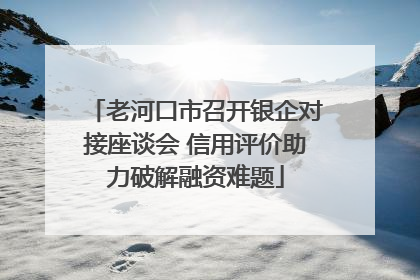 老河口市召开银企对接座谈会 信用评价助力破解融资难题
