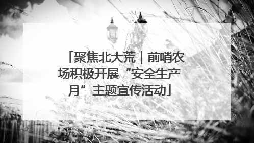 聚焦北大荒｜前哨农场积极开展“安全生产月”主题宣传活动