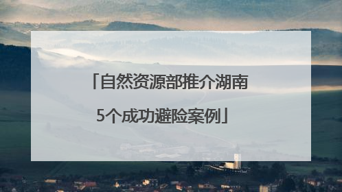 自然资源部推介湖南5个成功避险案例