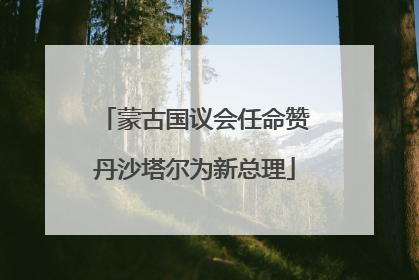蒙古国议会任命赞丹沙塔尔为新总理
