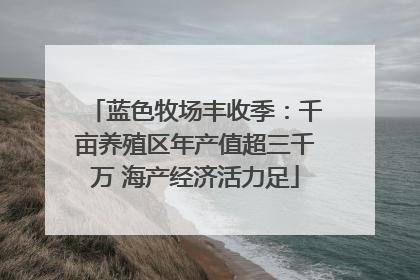 蓝色牧场丰收季：千亩养殖区年产值超三千万 海产经济活力足