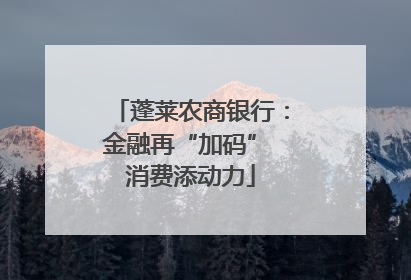 蓬莱农商银行：金融再“加码” 消费添动力