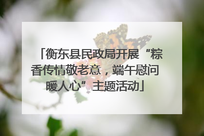 衡东县民政局开展“粽香传情敬老意，端午慰问暖人心”主题活动