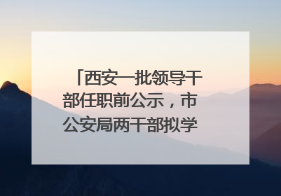 西安一批领导干部任职前公示，市公安局两干部拟学历破格提拔