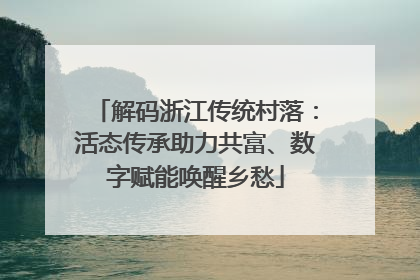 解码浙江传统村落：活态传承助力共富、数字赋能唤醒乡愁