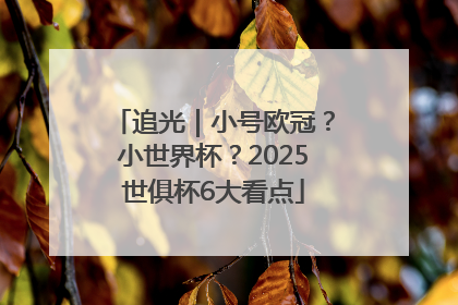 追光｜小号欧冠？小世界杯？2025世俱杯6大看点