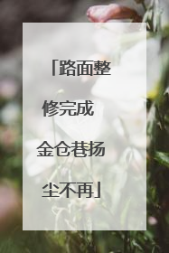 路面整修完成 金仓巷扬尘不再