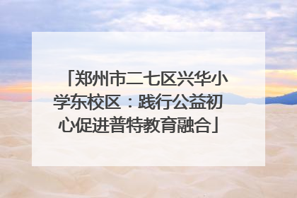 郑州市二七区兴华小学东校区：践行公益初心促进普特教育融合