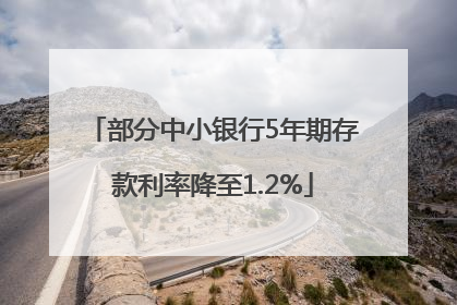 部分中小银行5年期存款利率降至1.2%
