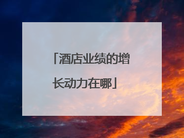 酒店业绩的增长动力在哪