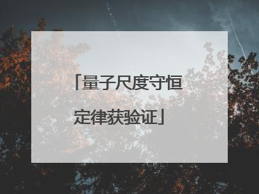 量子尺度守恒定律获验证