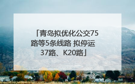 青岛拟优化公交75路等5条线路 拟停运37路、K20路