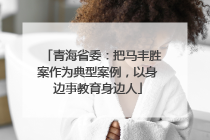 青海省委：把马丰胜案作为典型案例，以身边事教育身边人