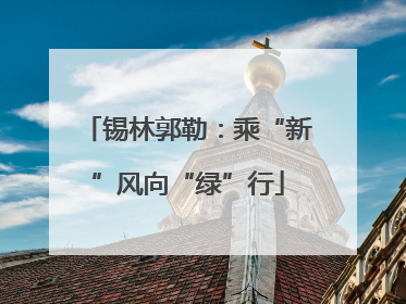 锡林郭勒：乘“新”风向“绿”行