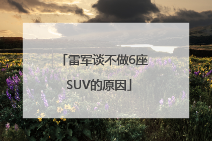 雷军谈不做6座SUV的原因