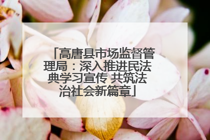 高唐县市场监督管理局：深入推进民法典学习宣传 共筑法治社会新篇章