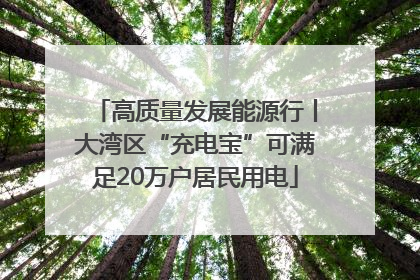 高质量发展能源行丨大湾区“充电宝”可满足20万户居民用电