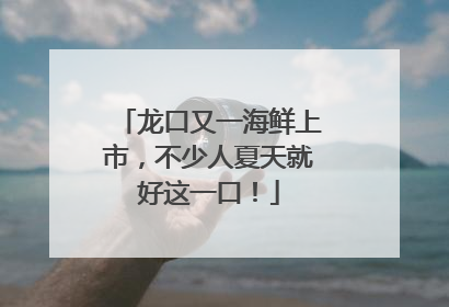 龙口又一海鲜上市，不少人夏天就好这一口！