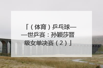（体育）乒乓球——世乒赛：孙颖莎晋级女单决赛（2）