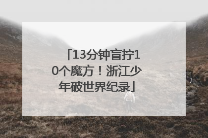 13分钟盲拧10个魔方！浙江少年破世界纪录
