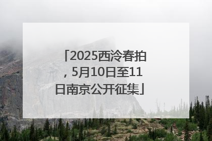 2025西泠春拍，5月10日至11日南京公开征集